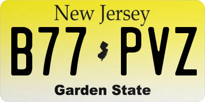 NJ license plate B77PVZ