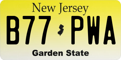 NJ license plate B77PWA