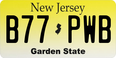 NJ license plate B77PWB