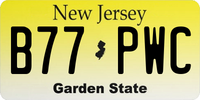 NJ license plate B77PWC