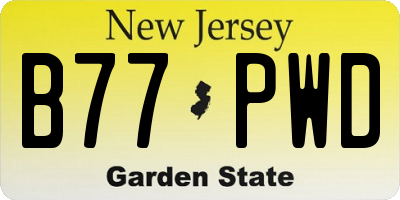 NJ license plate B77PWD