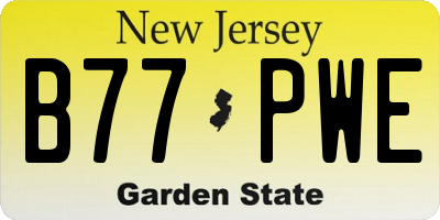 NJ license plate B77PWE