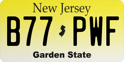 NJ license plate B77PWF