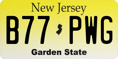 NJ license plate B77PWG