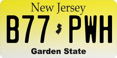 NJ license plate B77PWH
