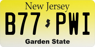 NJ license plate B77PWI