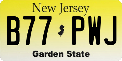 NJ license plate B77PWJ