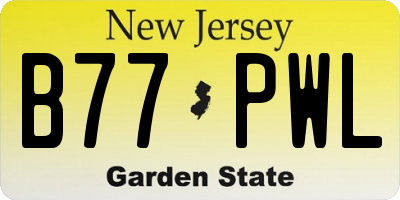 NJ license plate B77PWL