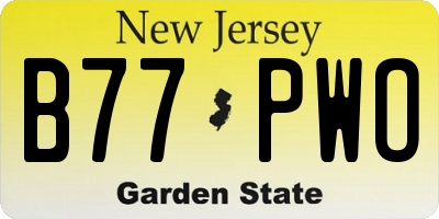 NJ license plate B77PWO