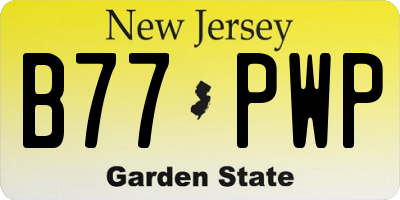 NJ license plate B77PWP