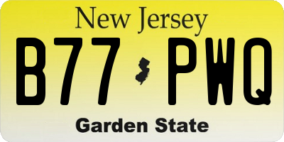 NJ license plate B77PWQ