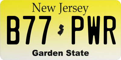 NJ license plate B77PWR