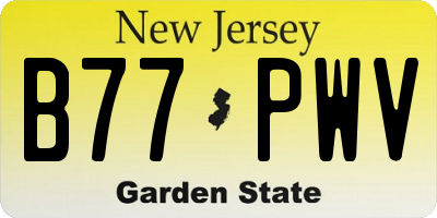NJ license plate B77PWV