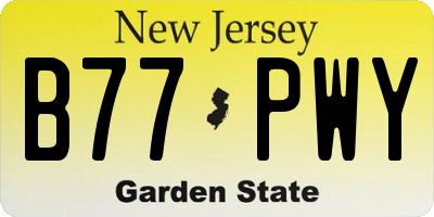 NJ license plate B77PWY