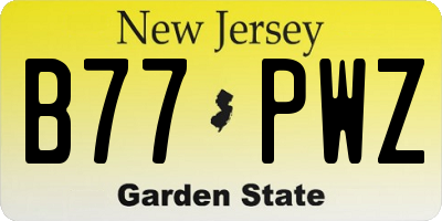 NJ license plate B77PWZ
