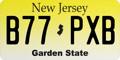 NJ license plate B77PXB
