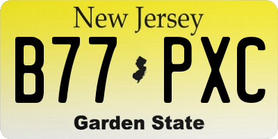 NJ license plate B77PXC