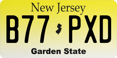 NJ license plate B77PXD