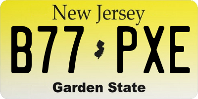 NJ license plate B77PXE