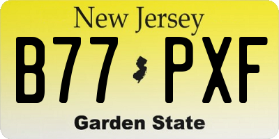 NJ license plate B77PXF