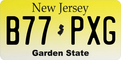 NJ license plate B77PXG