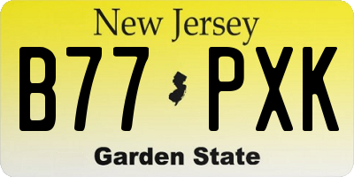 NJ license plate B77PXK