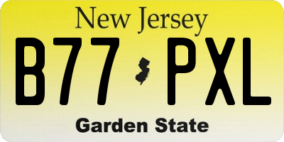 NJ license plate B77PXL