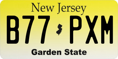 NJ license plate B77PXM