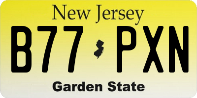 NJ license plate B77PXN