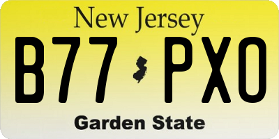 NJ license plate B77PXO