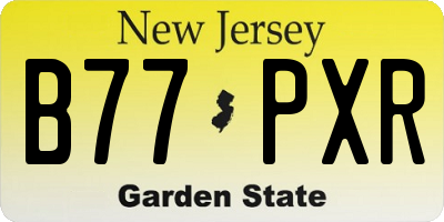 NJ license plate B77PXR