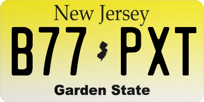 NJ license plate B77PXT