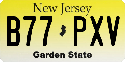 NJ license plate B77PXV