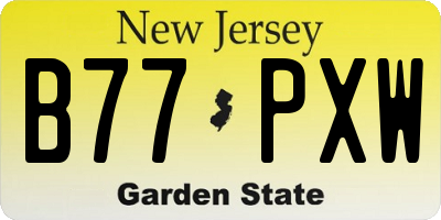 NJ license plate B77PXW