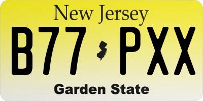 NJ license plate B77PXX