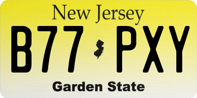 NJ license plate B77PXY