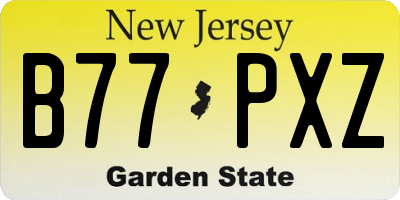 NJ license plate B77PXZ
