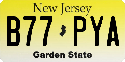 NJ license plate B77PYA