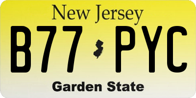 NJ license plate B77PYC