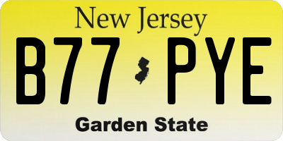 NJ license plate B77PYE