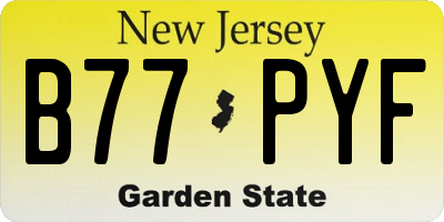 NJ license plate B77PYF