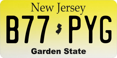 NJ license plate B77PYG