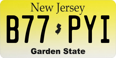 NJ license plate B77PYI