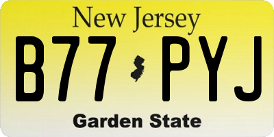 NJ license plate B77PYJ