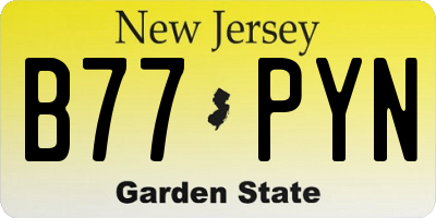 NJ license plate B77PYN