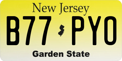 NJ license plate B77PYO