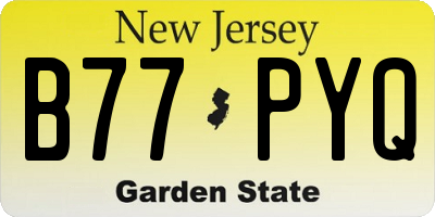 NJ license plate B77PYQ