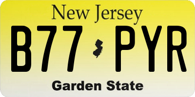 NJ license plate B77PYR