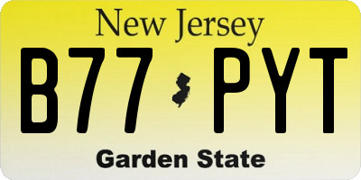 NJ license plate B77PYT