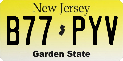 NJ license plate B77PYV